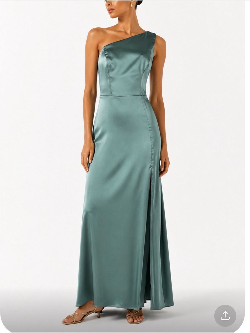BIRDY GREY One-Shoulder Green Bridesmaid Dress Size Small